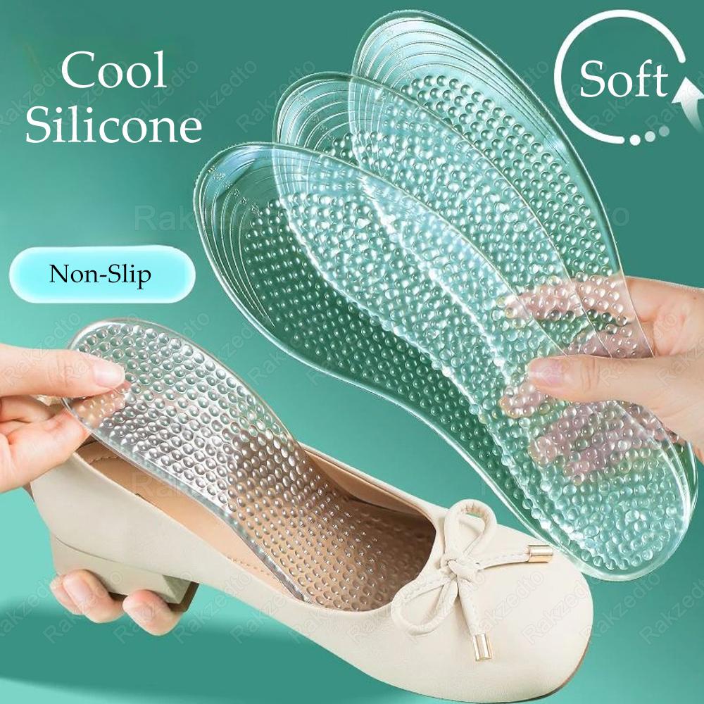 Silicone Insoles Man Plantar Fascitis Foot Massage Soft Transparent Gel Insoles for Woman Work Shoes Walking All Day Pain Relief