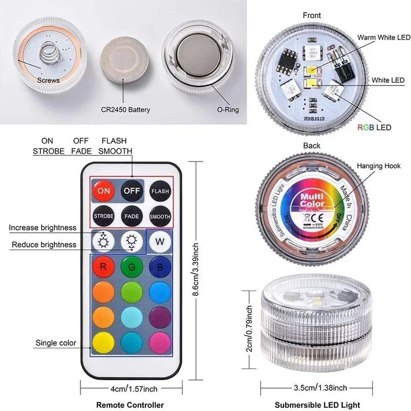 Car Remote Control Led Interior Atmosphere Light Waterproof Adhesive Decoration Car Roof House Foot Atmosphere Light