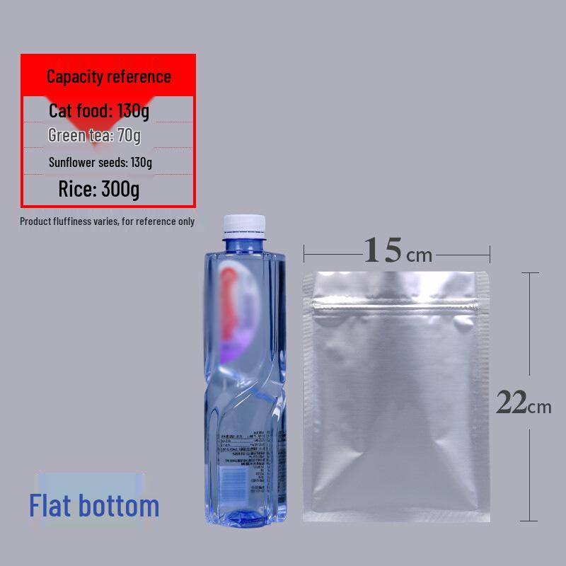 Thickened Aluminum Foil Zipper Bag: Flat Bottom, Moisture & Light-Proof, Self-Sealing for Tea & Food Storage