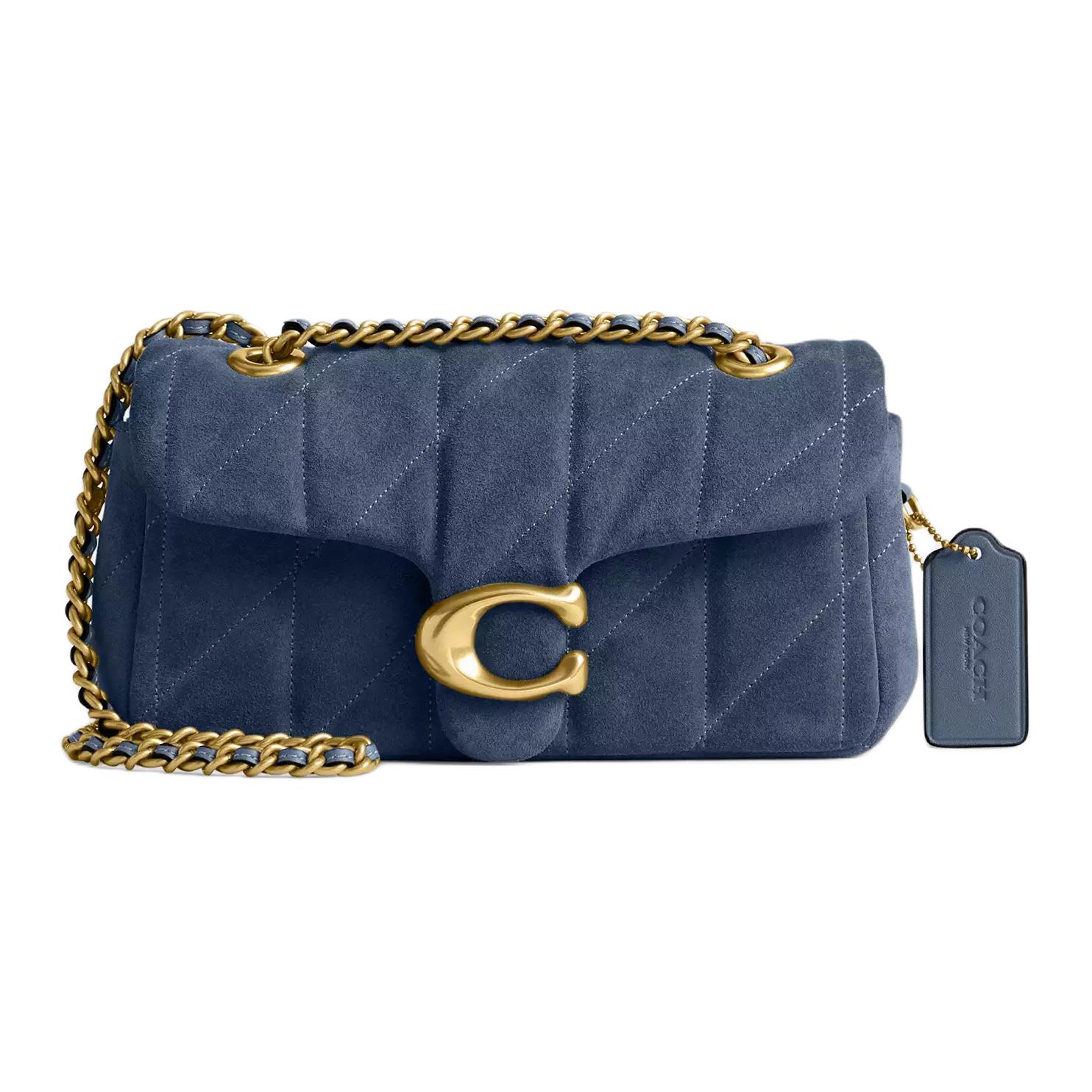 

Coach Tabby 20 Quilted Classic Logo Hardware Suede And Smooth Leather Shoulder Crossbody Bag Small Women Bags Denim CW626-B4LD Basic Set (Bag+Dust Bag)