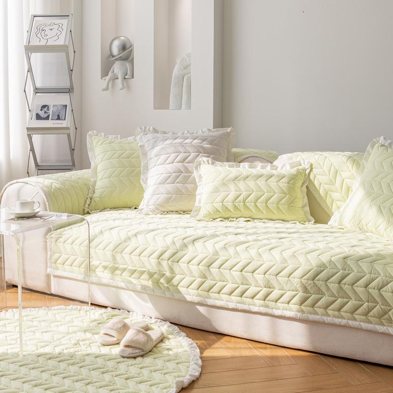 Universal Non-Slip Cushion Simple Modern Sofa Cover Cover Cloth Back Towel Ins Cotton Fabric Sofa Cushion Four Seasons