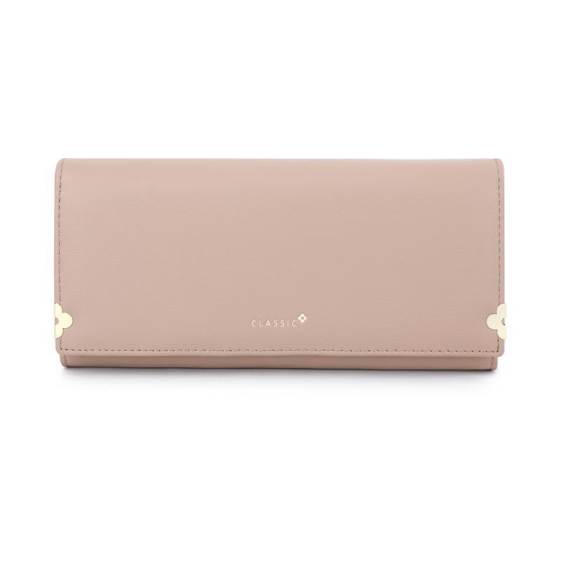 Tailian New Ladies' Four-Leaf Clover Multi-Function Solid Color Handbag Wallet