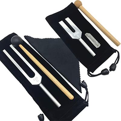 Kristall-Stimmgabel 4096Hz 528Hz Heil-Set 8-teilig Quarz-Schlägel