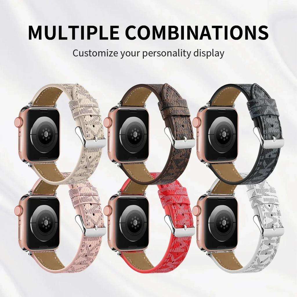 Luxury Watch Bands Compatible With Apple Watch Band 38mm 40mm 41mm 42mm 44mm 45mm, Designer Retro Leather Band Strap Classic Ban