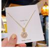 Women Light Luxury Full Diamond Zircon Flower Fashion Clavicle Necklace