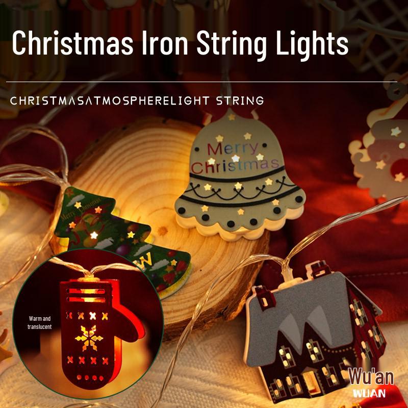 

2025 LED Star Christmas Tree Atmosphere Lamp – Twinkling Iron Art Decoration for Bedroom 2m 10 Lights [Battery]