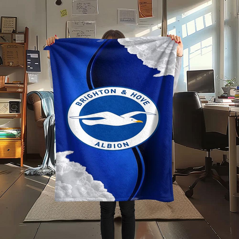 1pz Coperta in Flanella con Fantasia Brighton & Hove Albion Adatta a Tutte le Stagioni per Arredamento Casa Calore e Comfort Regali Regalo Festivo