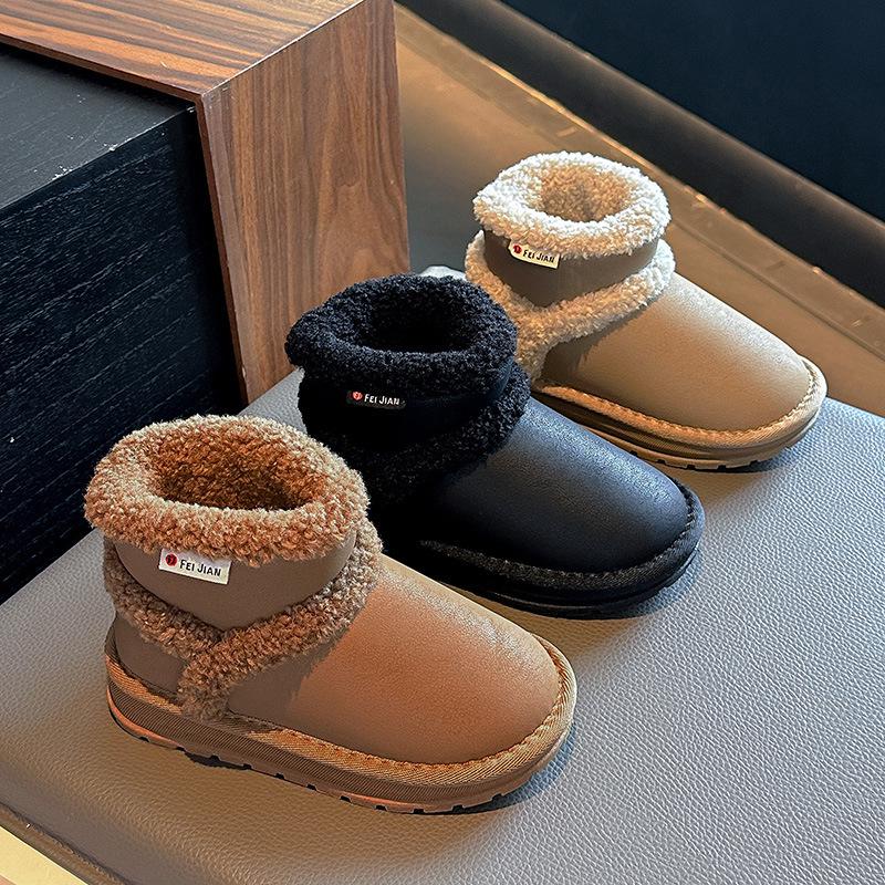 2024 Winter-Schneestiefel für Kinder – Warmer Samt, Kurzer Stil für Jungen & Mädchen, Kleinkind Outdoor Baumwollschuhe