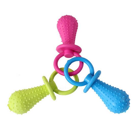 1 Pc Random Color Rubber Pacifier Puppy Dog Chewing Molar Play Toy Pet Supplies