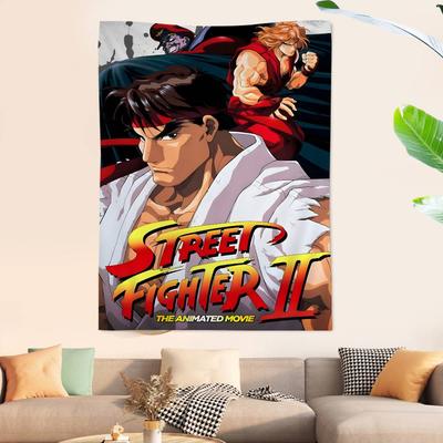 Game SStreet Fighter Anime Tapestry Hanging Tarot Hippie Wall Rugs Dorm Home Decor