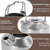 Campingkessel mit Doppelgriff Edelstahl Kurzes Auslaufdesign Tragbare Camp Tee-Kaffeekanne für Reise Outdoor-Aktivität