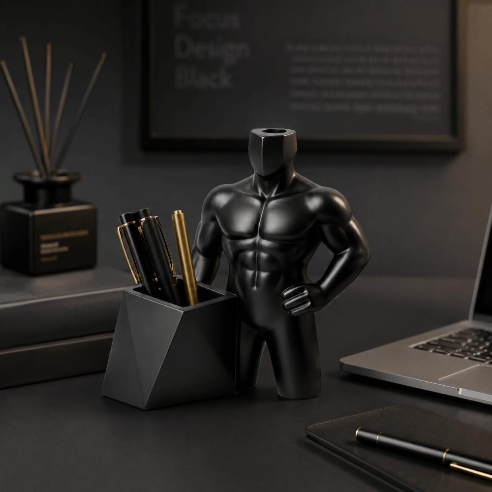Unique 3D Printed Figurine Pen Holder Ornaments Funny Muscular Male Figurine Home Decoration Multifunction Storage Box Gift