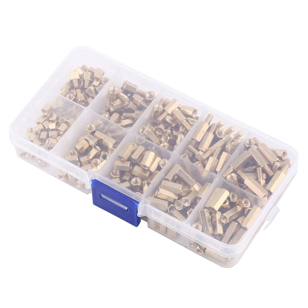 300pcs M3 Brass Standoffs Hex Male Female & Female Female Stand Off DIY Set for Motherboard