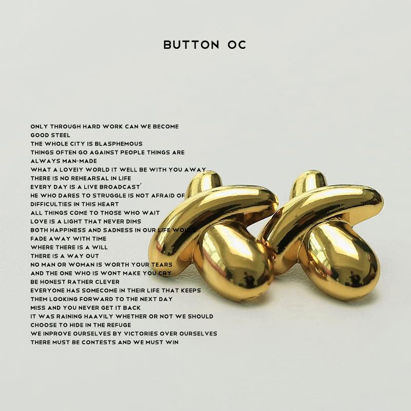 Xiaoxiang Simple Wind X-Shaped Metal Button Suit Wool Clothes Decorative Button Double-Sided Nylon Fur Coat Button