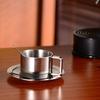 Double Walls Insulated Coffee Mugs with Saucer and Spoon for Home Hot Milk
