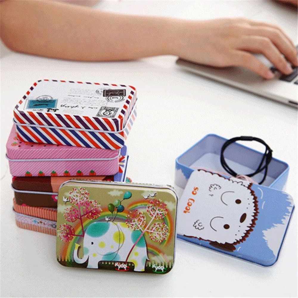 Organizer Box Iron Hairpin Jewelry Box Mini Cartoon Storage Boxes Dustproof
