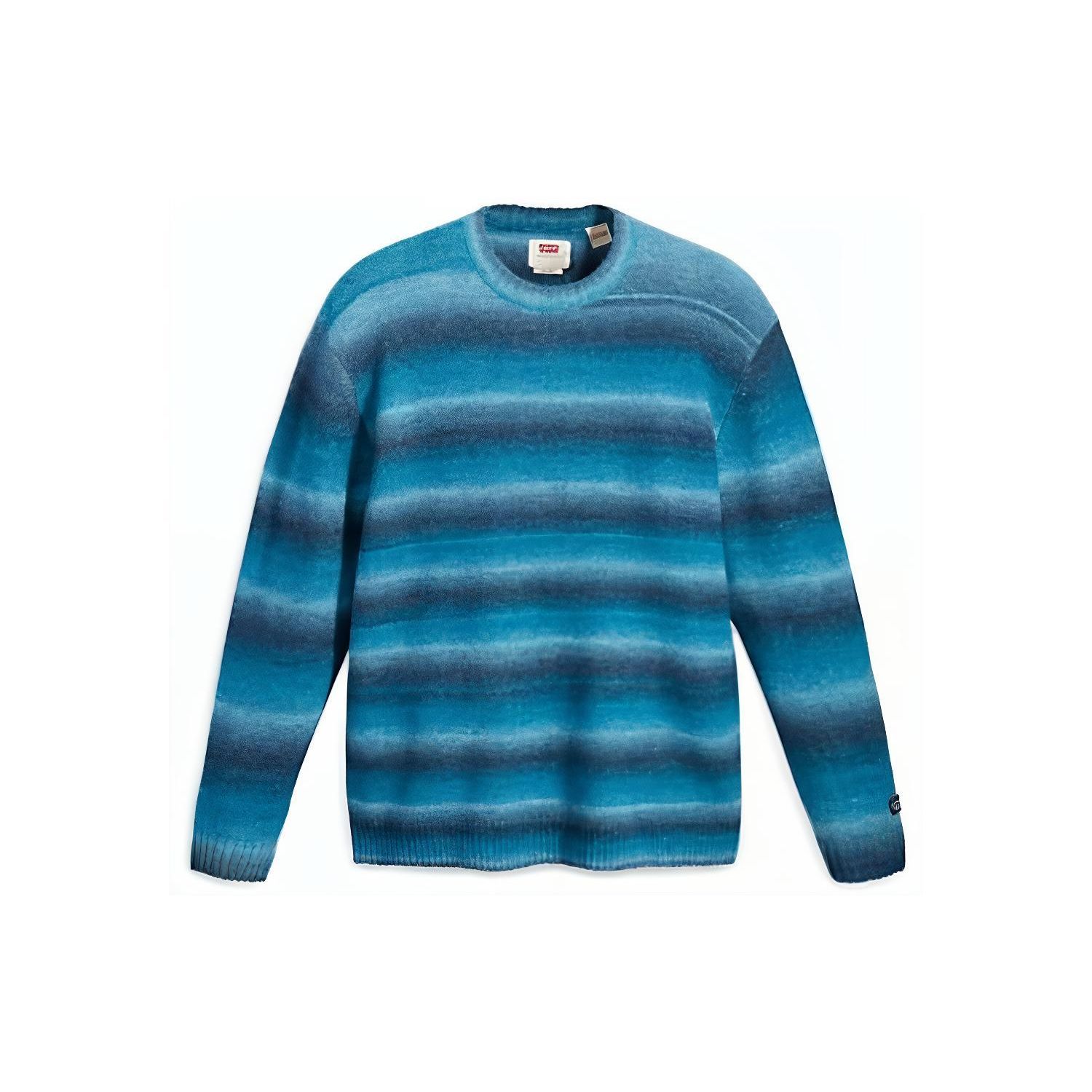 

Свитер-пуловер с круглым вырезом и полосатой лоскутной вставкой Levis для мужчин, синий A0708-0011