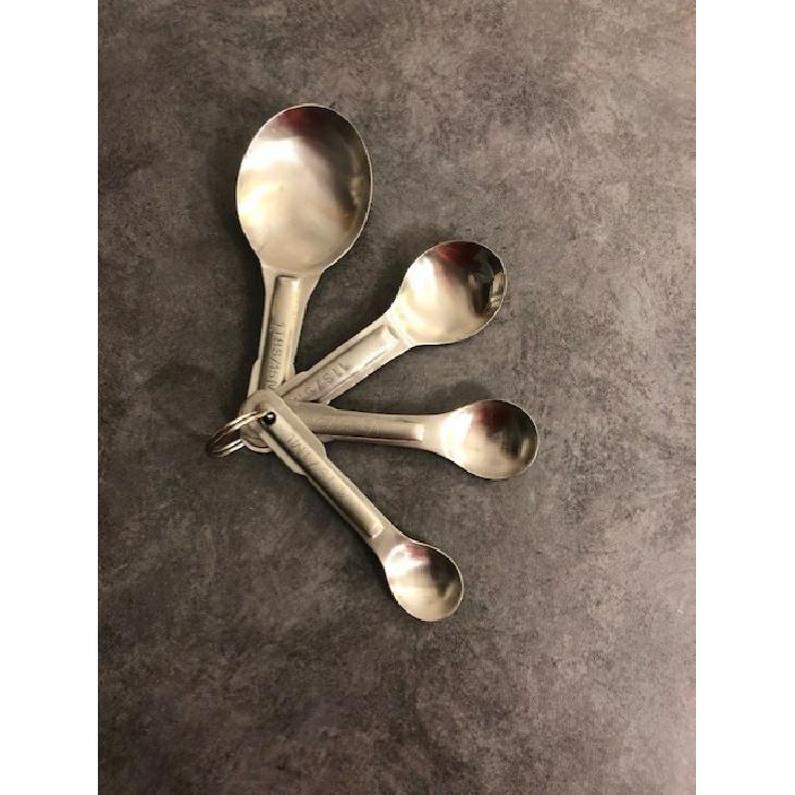 (2 Sets) of Classic 4 Stainless Steel Measuring Spoons 1/4, 1/2, 1 TSP, & 1 TSBP