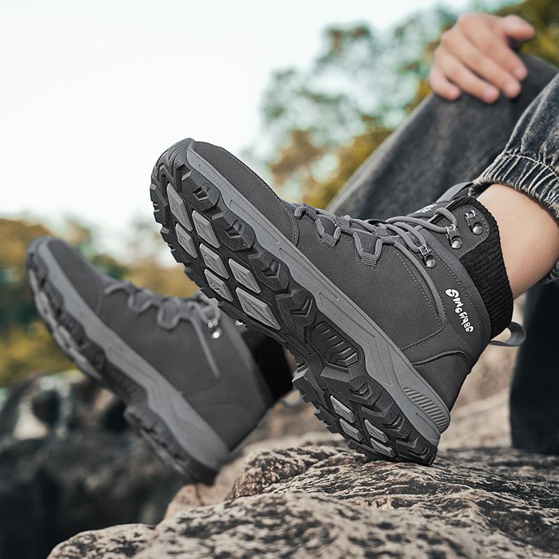 New Fashion Autumn And Winter Men's High Top Martin Boots Students Male Boys Trending Climbing Soft Sole Work Shoes Labor Protection Martin Sneakers