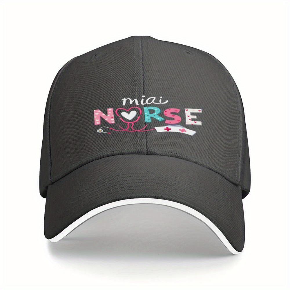 Mini Nurse Stethoscope Heart Print Baseball Cap Polyester Casual Travel Adjustable Cap
