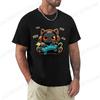 Cute Gamer Cat Playing Video Game Pew Pew Anime Print Men's Tshirt Gaming Design T-shirts Summer Short-sleeved T Shirt Men Women