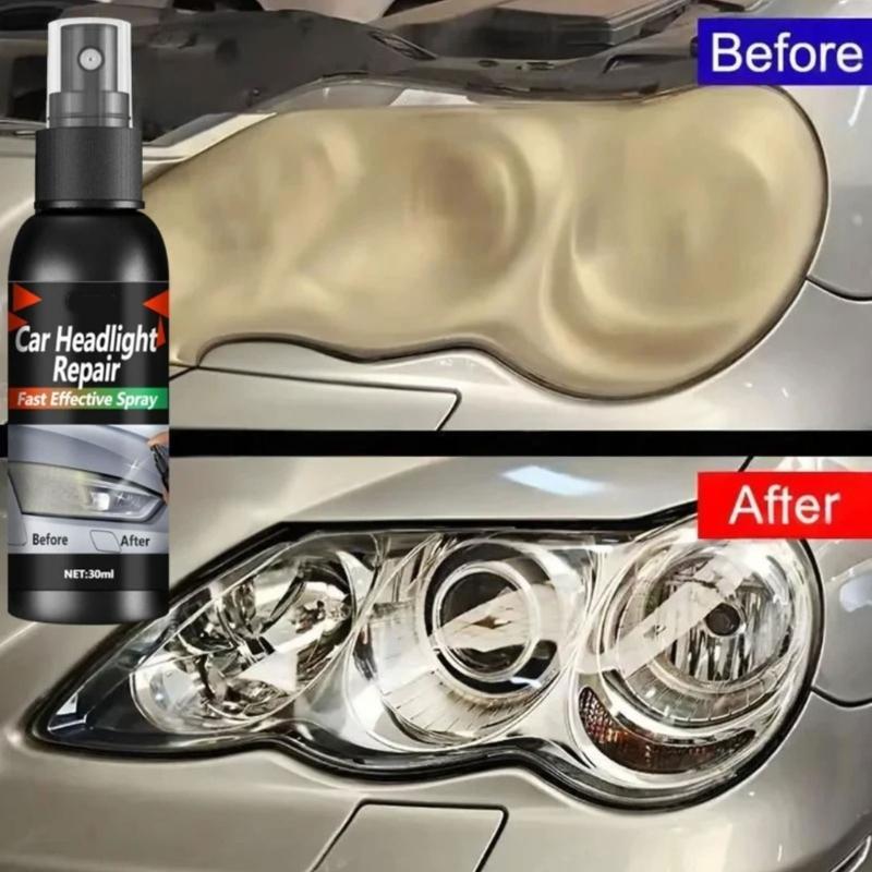 Pump Applicator Car Headlight Repair Liquid, 30 mL Lens Care for Haze, Yellowing, Light Oxidation & Fine Scratches, 1 Bottle for Routine Vehicle Care