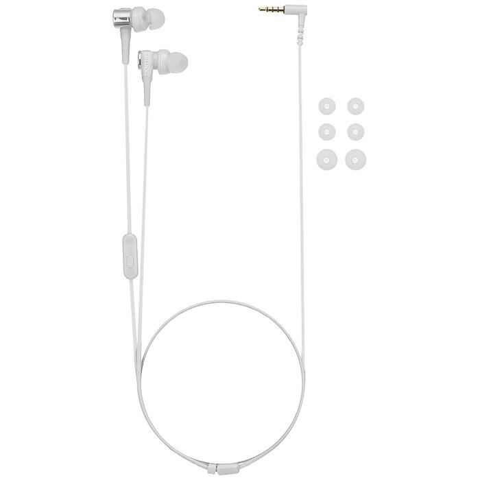 [Sony] Headphones MDR-XB55AP: Canal-Type, Remote/Mic, Hands-Free Calling, Grayish White MDR-XB55AP W, 1 Piece