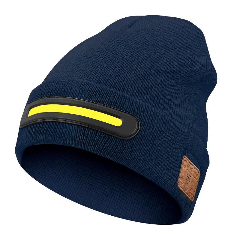 Wireless Bluetooth 5.4 Music Beanie Hat with LED Headlight, IPX5 Waterproof Stereo Headphones for Outdoor Sports