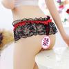 Lace Pearl Massage Low Waist Open Crotch Thong for Women (2018)