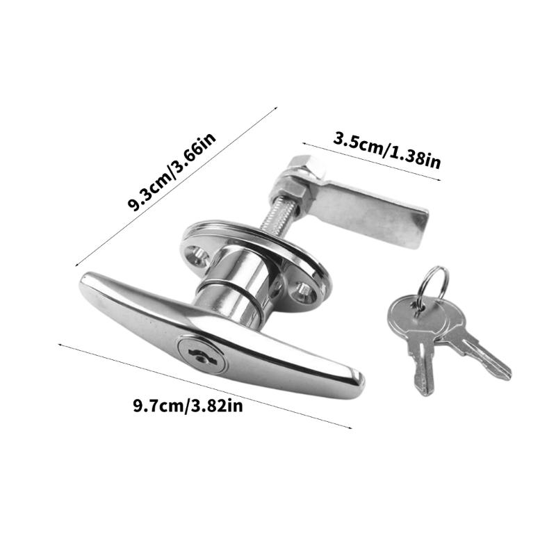 Zinc Alloy T Handle Lock with Key For Cabinets And Drawers Rust Resistance Easy Installation Smoothly Operations