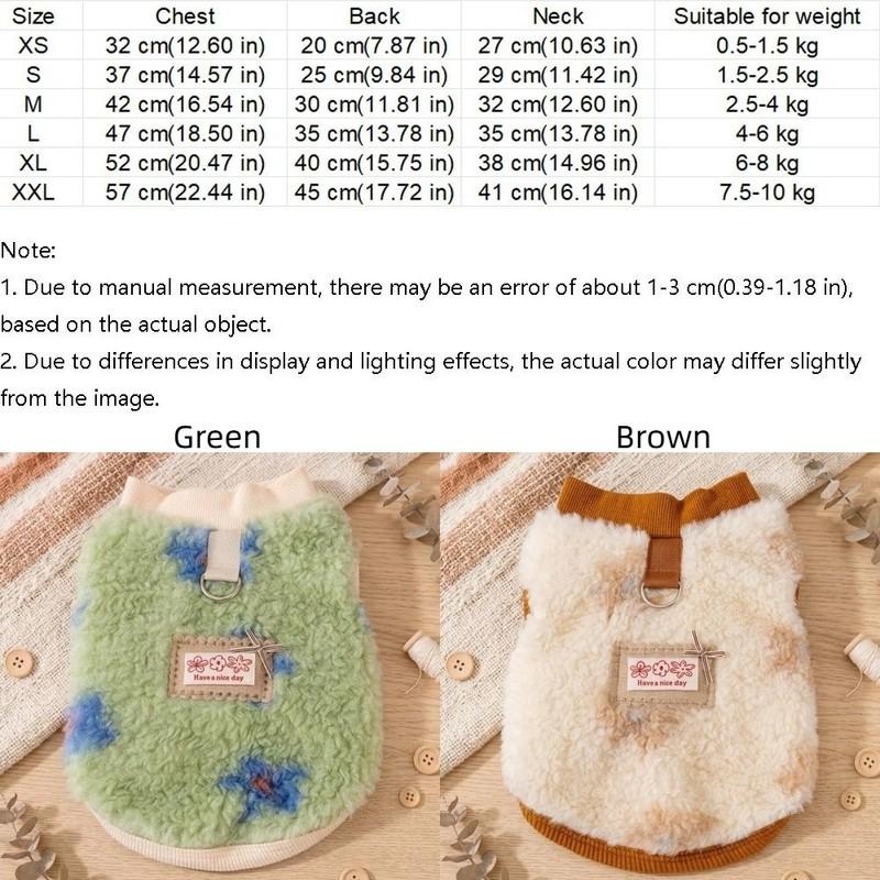 Fashion Warm Thicken Dog Coat Soft Plush Cozy Pet Fleece Coat Thick Fleece with D-ring Two-legged Pet Vest Outdoor Activity