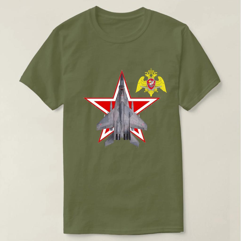 Russian Air Force Red Star MiG29 Fulcrum Fighter TShirt Premium Cotton Short Sleeve ONeck Unisexs T Shirt New S3XL