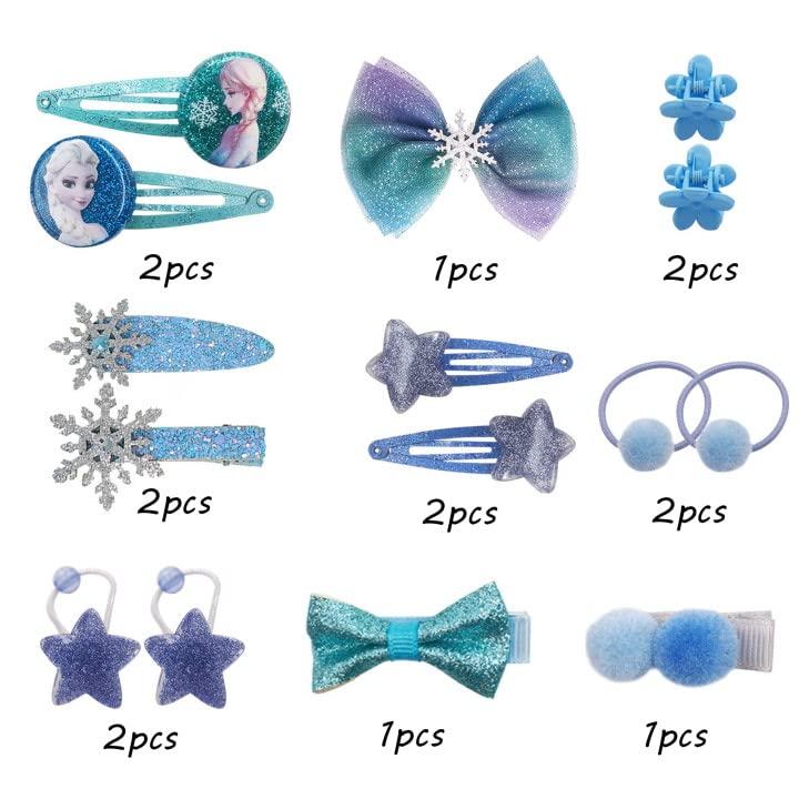 Hair Clip Snowflake Barrettes Princess Hair decoration for Girls Birthday Gifts