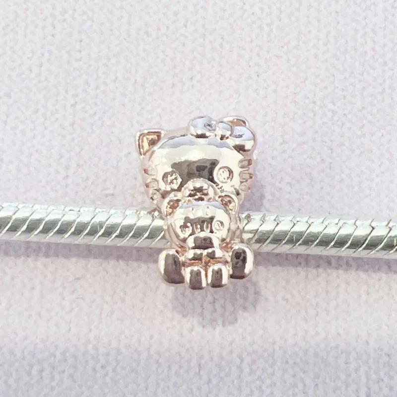 925 Silver,Cartoon Cute Cat,Dog Bead Pendant,Suitable for Original Bracelet DIY Accessories,Exquisite Jewelry