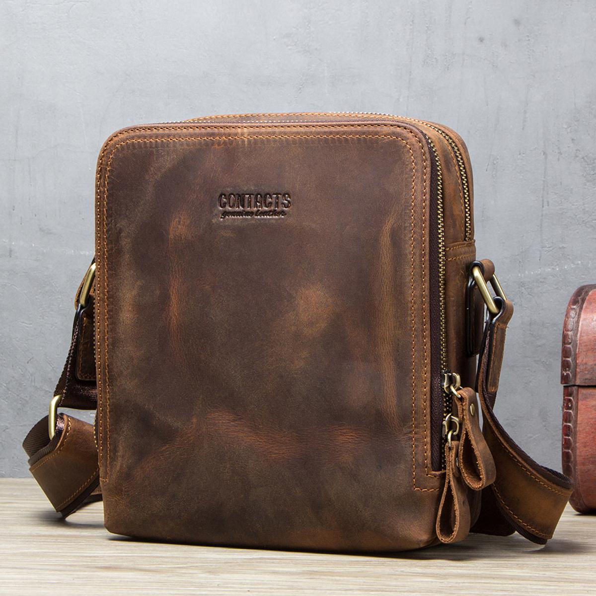 

CONTACT S мужская сумка кросс-боди из натуральной кожи кофейный