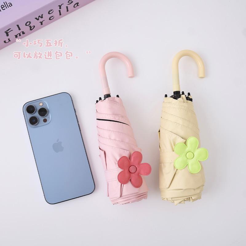 New gold curved hook parasol sunscreen UV protection folding sun umbrella sun umbrella dual-purpose value female