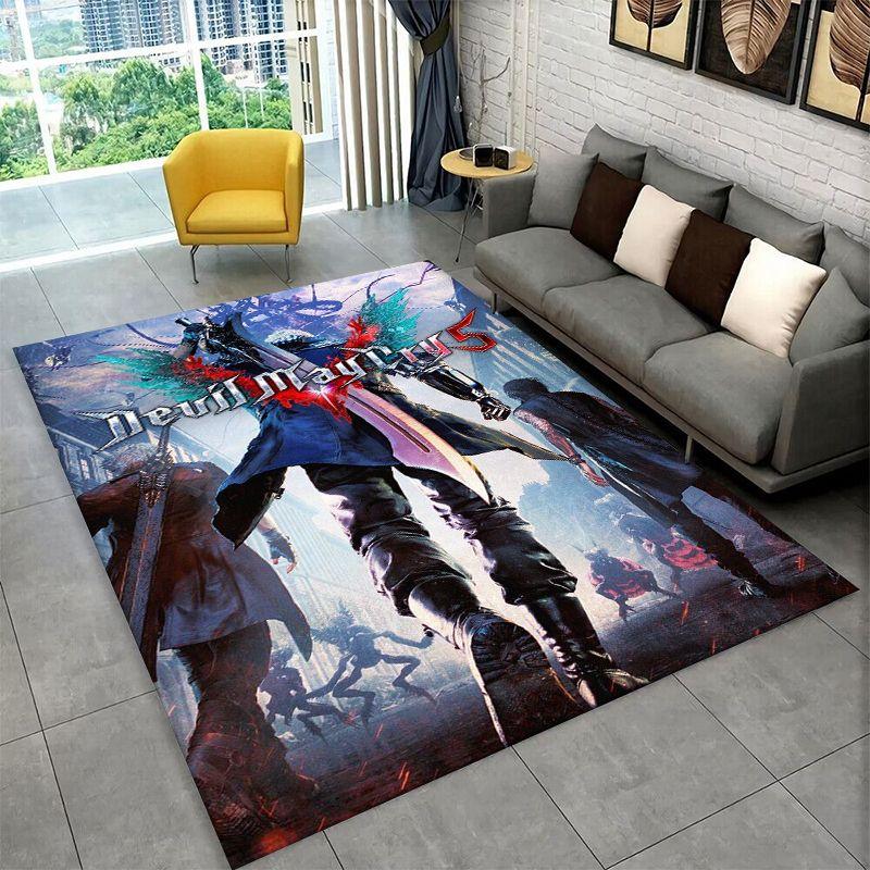 Game D-Devil May Cry DMC Gamer Carpet Rug for Bedroom Living Room Sofa Playroom Doormat Home Decor,Kid Play Area Rug Non-slip