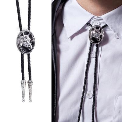 Bolo Tie for Men Carnivals Western Necktie Alloy Horse Head Buckle Bolo Tie for Shirt Sweater Decorative Necktie for Men