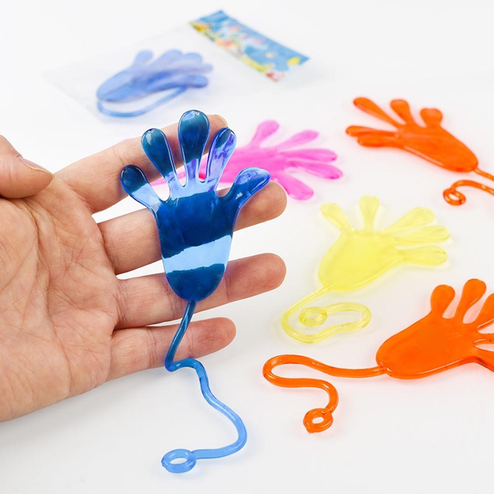 New 2Pcs Kids Funny Sticky Hands Toy Palm Elastic Sticky Squishy Slap Palm Toy Kids Novelty Gifts Partys Favors Supplies Toys