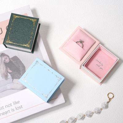 Retro Jewelry Storage Book-Shaped Box for Rings, Pendants, and Earrings - High-End Feel