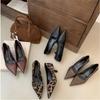 Fashion Shoes Woman Flats Modis Autumn Low Heels Pointed Toe Shallow Mouth Casual Female Sneakers Dress 2025 Fall Leopard Comfortable PU