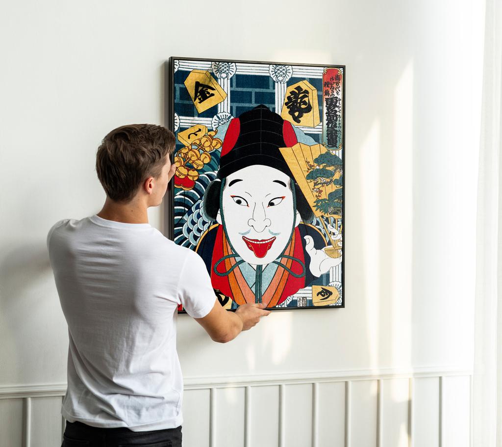 Plakat samuraj portret japońskie obrazy