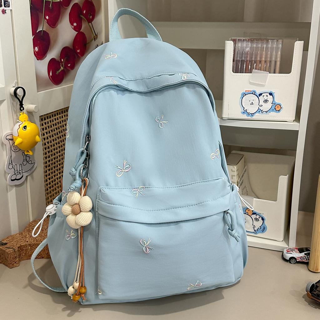 Schoolbag New Japanese Ins High Value Fresh and Sweet Candy Bow Backpack Junior High School Students Lightweight Backpack