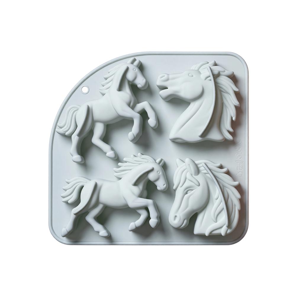 Silicone Mold Horse Shape Candy Chocolate Ice Cube Cake Baking Mold Flexible Nonstick Mold for Homemade Sweets and Desserts