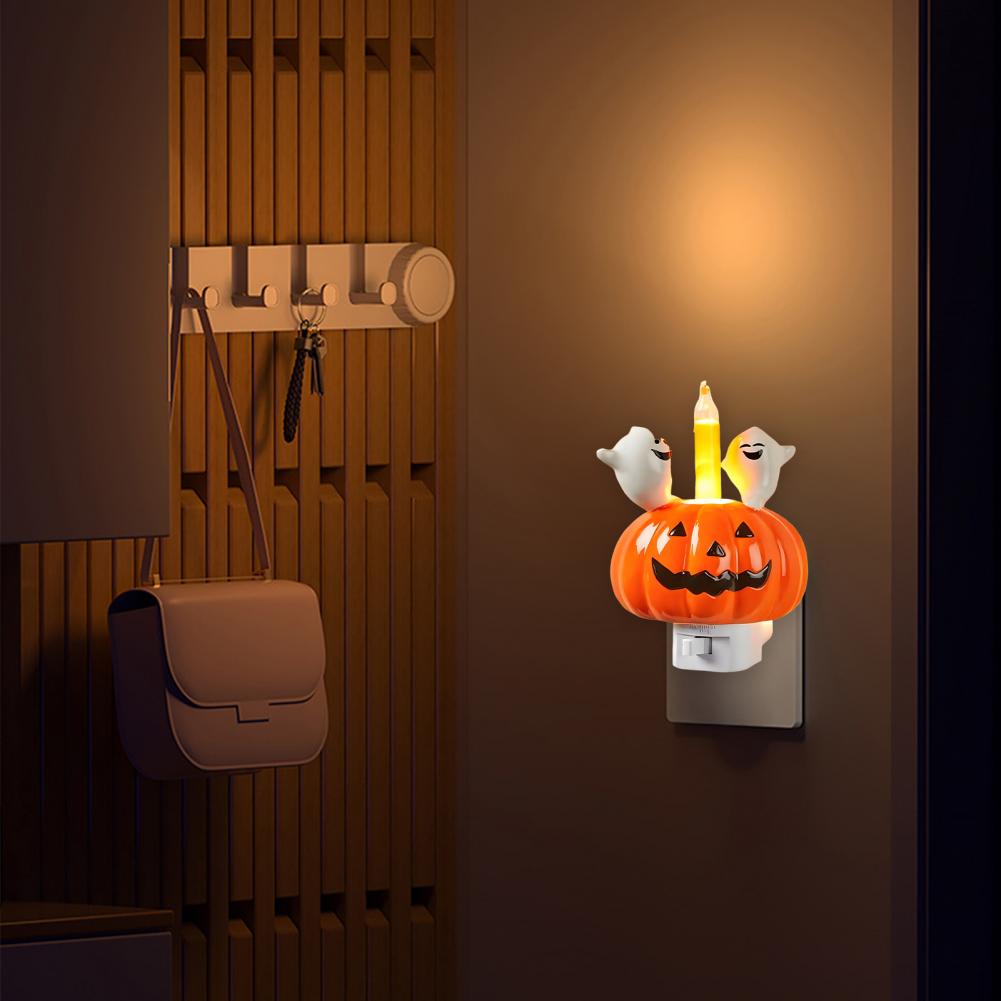 Halloween Night Light Ghost Campfire Flickering Nightlight Spooky Led Pumpkin Decorative Lights for Halloween Ghost for A