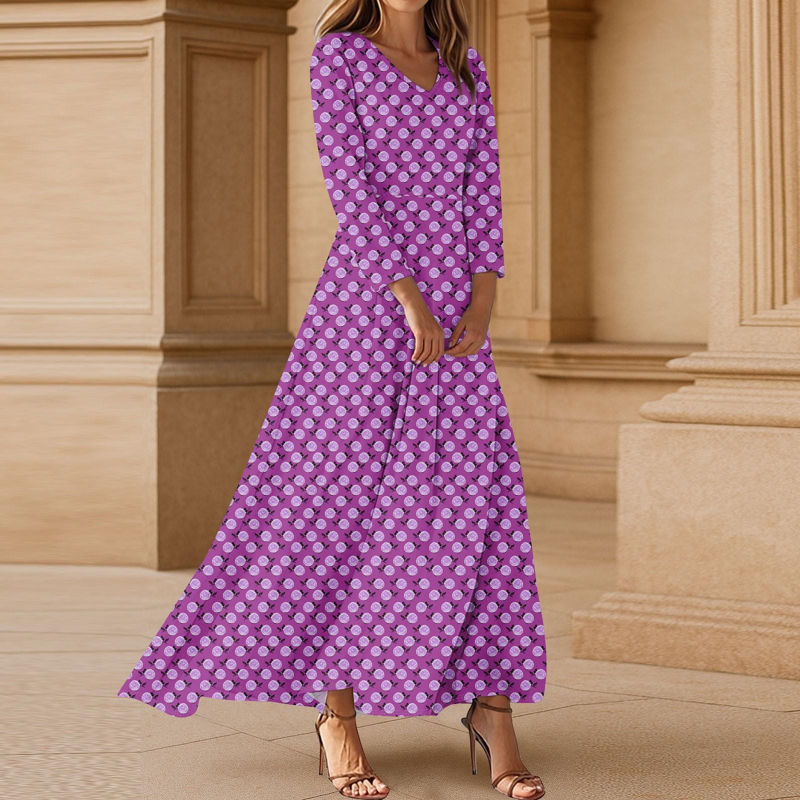 

Платья для женщин Винтажное туниковое платье миди с завышенной талией Летнее повседневное платье с рукавом 3/4 XXL