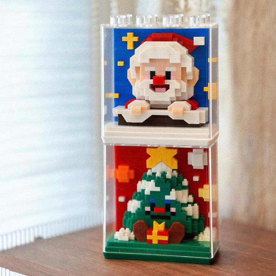 Nietoksyczne Prezenty Świąteczne Zabawki dla Dzieci Klocki Mikołaj Puzzle DIY Mikro Klocki Choinki Ozdoby Stołowe z Reniferami