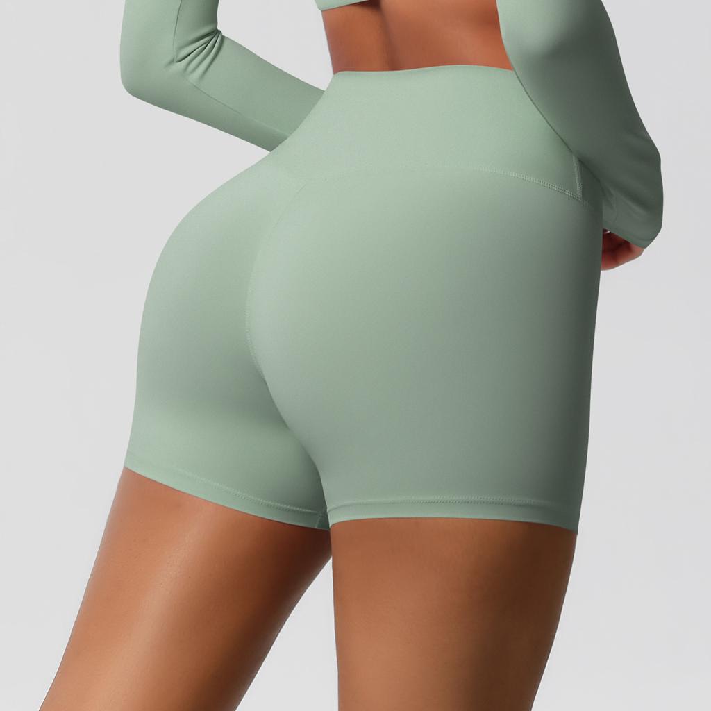 High Waisted Nude Yoga Shorts, Peach Hip Lifting And Abdominal Tightening Tight Pants, Quick Drying, Breathable Running And Fitness Shorts For Women