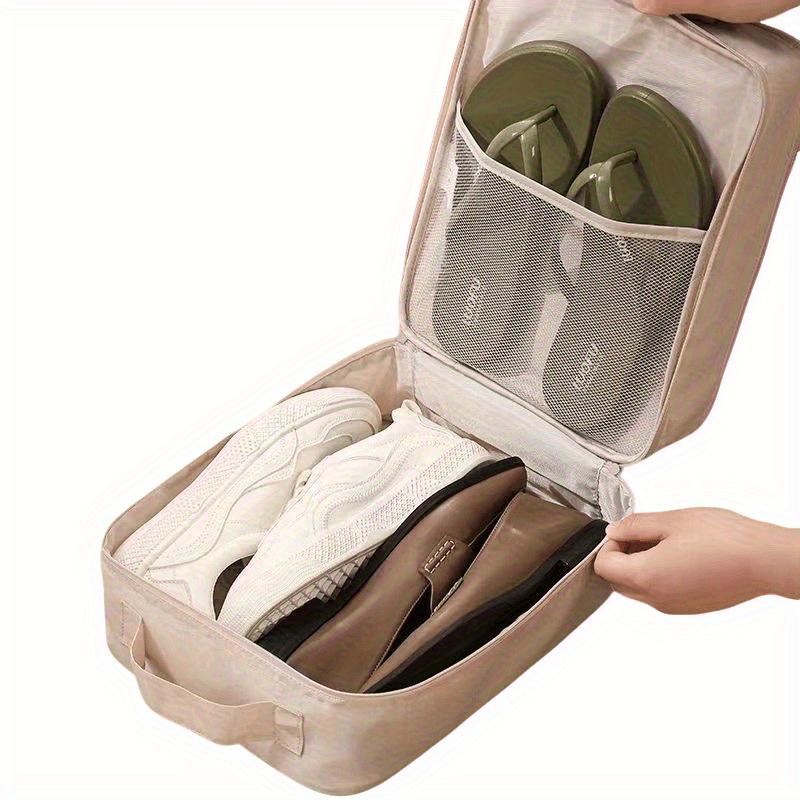 Large Capacity Travel Shoe Organizer Bag - Hanging Shoe Storage with Multiple Compartments, Heavy-Duty Polyester Hanging Organizer for Suitcase