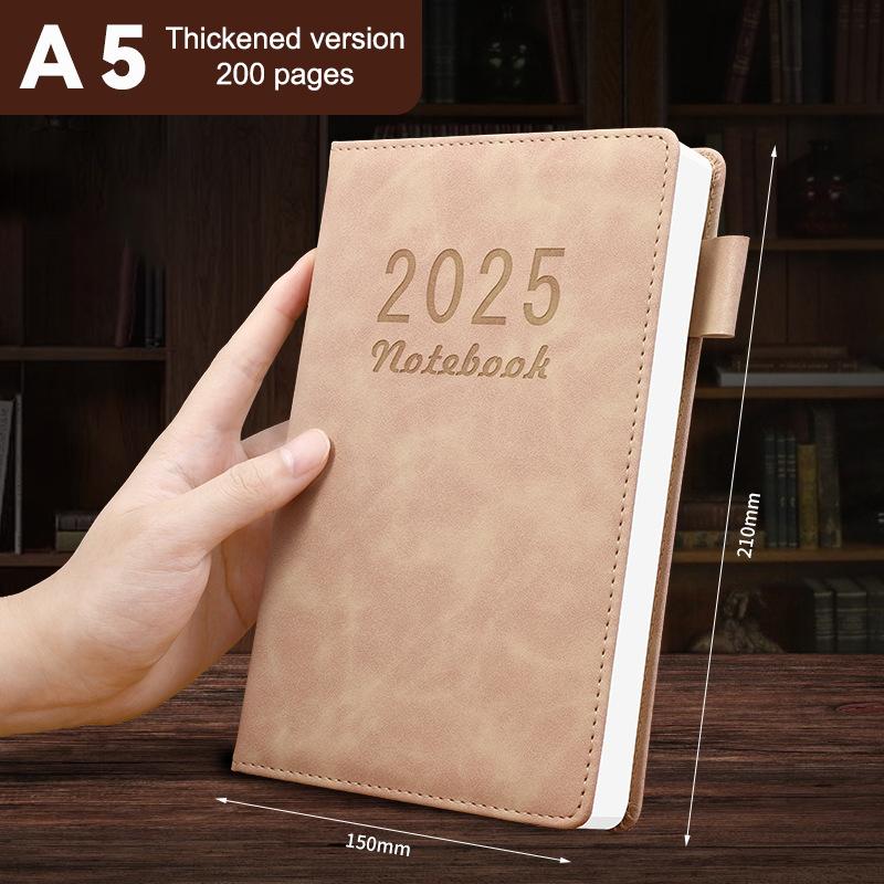 

Simple Thickened High-End Notebook Diary Notebook Retro Pu Leather Travel Diary Notebook Three Fold Meeting Notebook Gifts A8